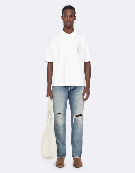 AllSaints Roller t-shirt à manches courtes ras de cou en blanc optique, 2 de 7