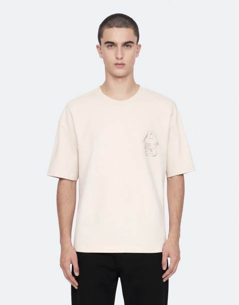 AllSaints Roller T-shirt met korte mouwen en ronde hals in taupewit - view 1