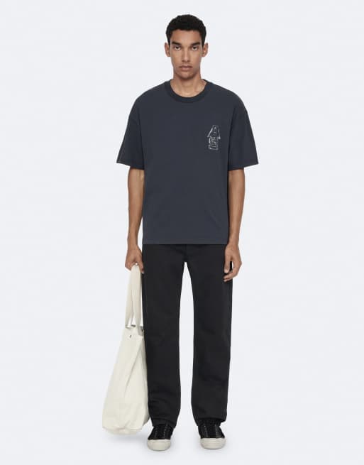 AllSaints Roller T-shirt met korte mouwen in marineblauw, 2 van 6