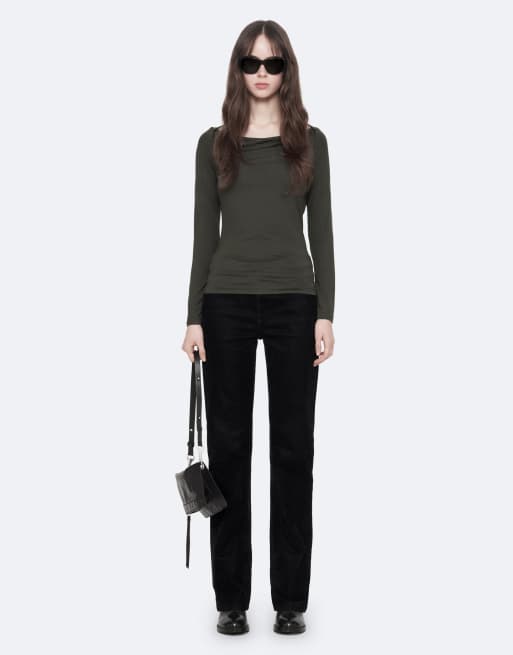 AllSaints Romi Top in Olivschwarz, 2 von 7