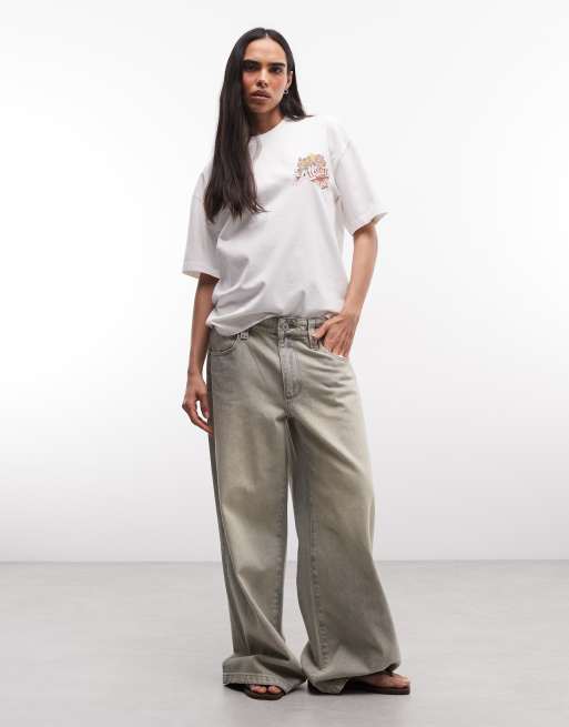 AllSaints Roque Etta short sleeve graphic logo t-shirt with back print in white, 3 of 4