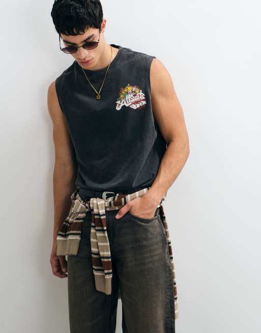 AllSaints Roque graphic sleeveless vest top with back print in black, 4 of 5