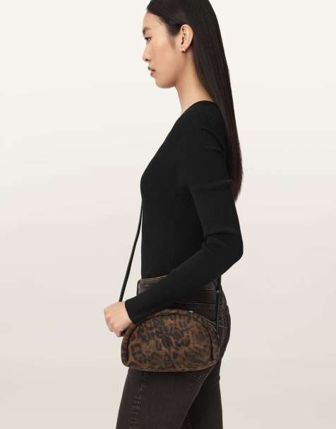 AllSaints - Rosalie - Bandolera marrón con estampado de leopardo - view 1
