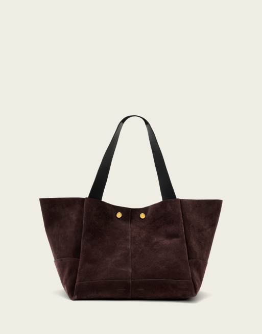 AllSaints – Rosalie – Tragetasche aus Wildleder in Dunkelbraun, 2 von 4
