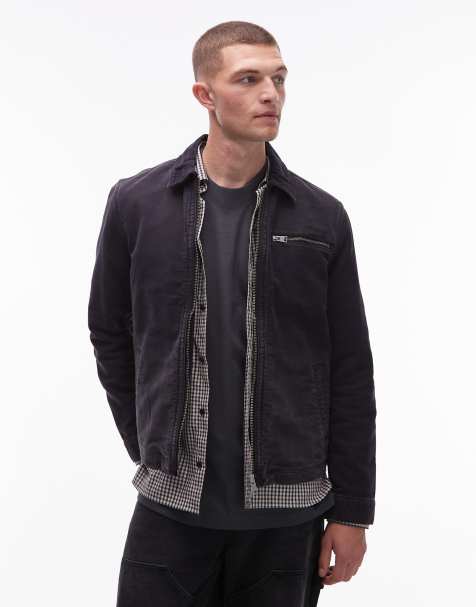 Allsaints rothwell canvas jacket in dark blue - view 1