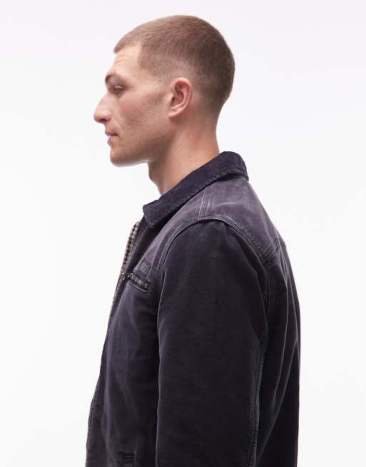 AllSaints - Rothwell - Giacca in tela blu scuro, 4 di 5
