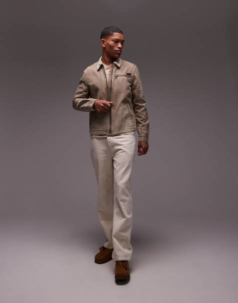 AllSaints rothwell washed jacket in mire brown - view 1