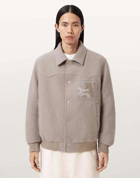 AllSaints – Royce – Jacke in Mausbraun - view 1