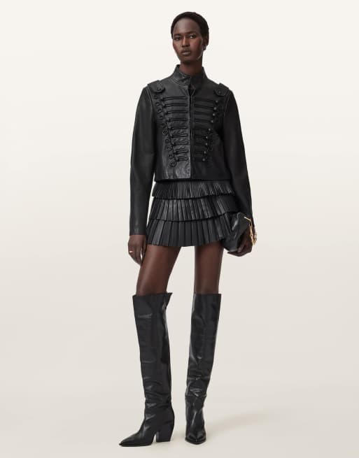 AllSaints - Rummy - Leren jack in zwart, 3 van 6