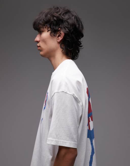 AllSaints - Runner - Hvid T-shirt med grafisk peacetegn, 4 af 5