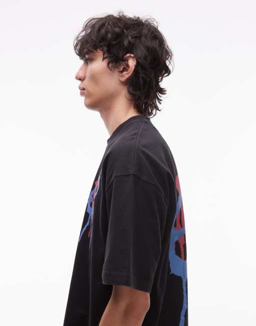Allsaints runner peace graphic t-shirt in black, 4 of 5