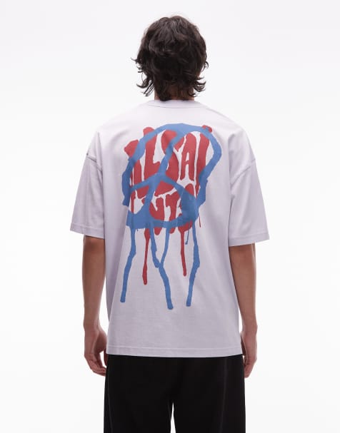 Allsaints runner peace graphic t-shirt in lilac