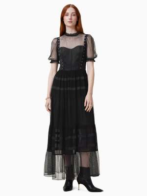 AllSaints Ryla midi dress in black