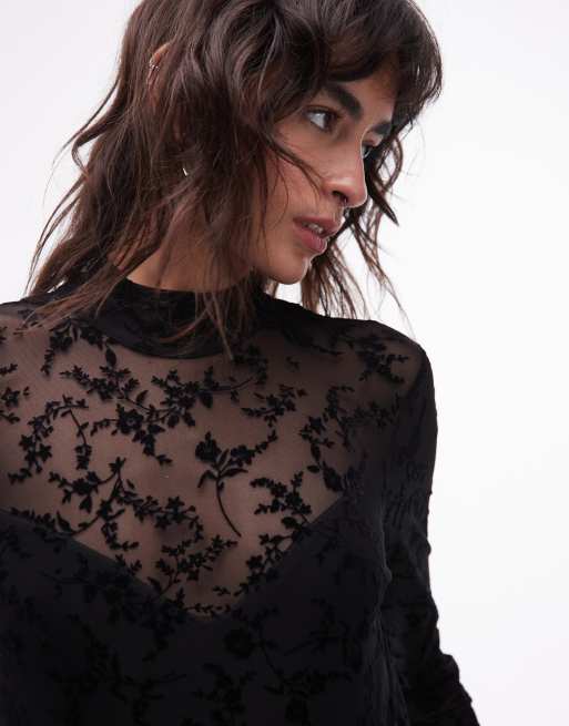 AllSaints - Rylee - Tuta intera nera floccata, 2 di 4