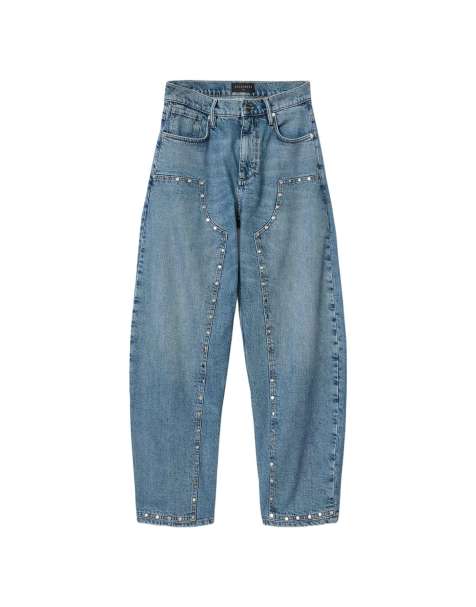 AllSaints Sadie Jeans mit Nieten in Hellindigo - view 1