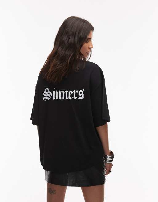 AllSaints – Saint Amelie – Czarny T-shirt, 3 z 4