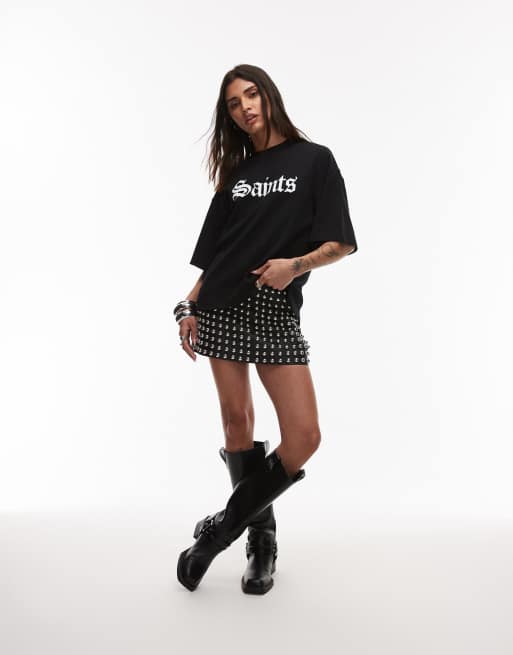 AllSaints – Saint Amelie – Czarny T-shirt, 4 z 4