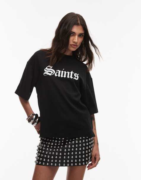 Allsaints Saint Amelie t-shirt in black - BLACK - view 1