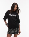 [AllSaints] AllSaints Saint Amelie t-shirt in black 14 BLACK