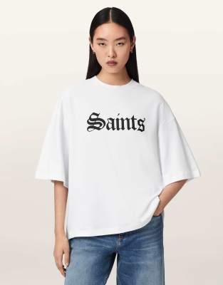 AllSaints - Saint Amelie - T-Shirt in optischem Weiß
