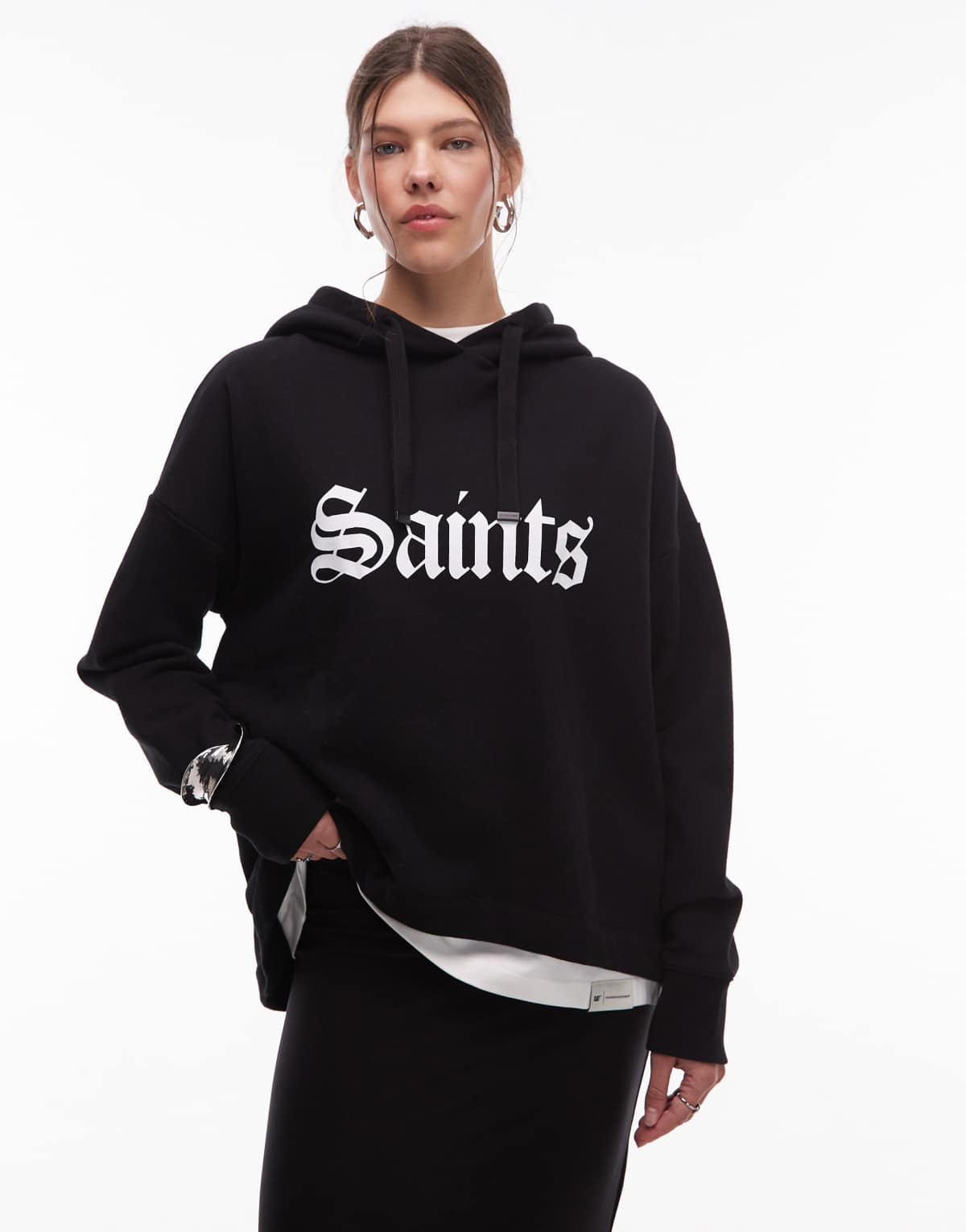 Allsaints Saint Etie hoodie in black - BLACK