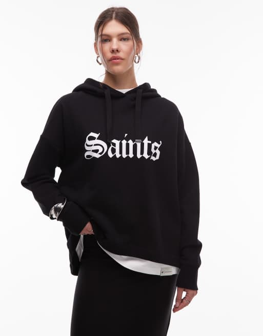 Allsaints Saint Etie hoodie in black - BLACK