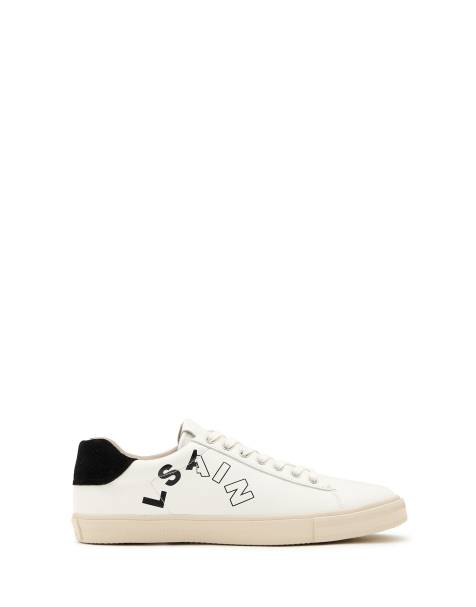 AllSaints – Saint – Niedrige Sneaker aus Wildleder in Weiß/Schwarz - view 1