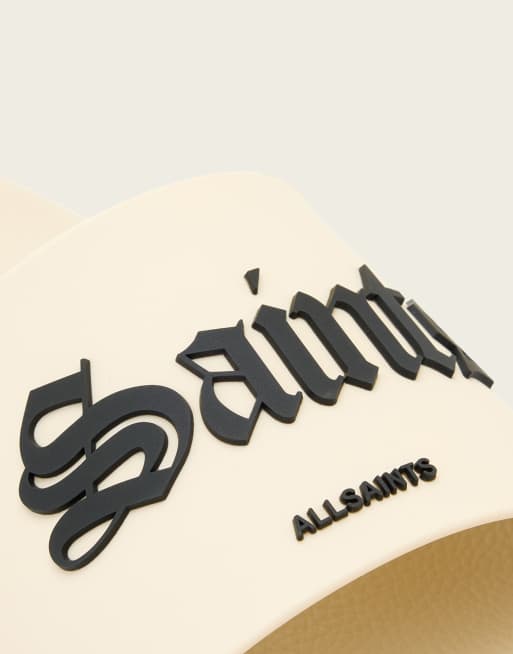 AllSaints - Saints & Sinners - Claquettes à logo - Blanc, 4 de 4