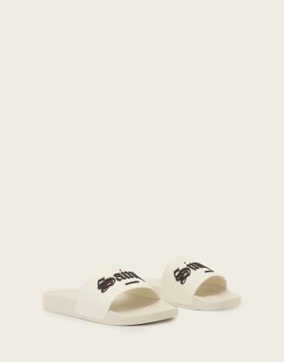 AllSaints Saints & Sinners one strap logo slides in white