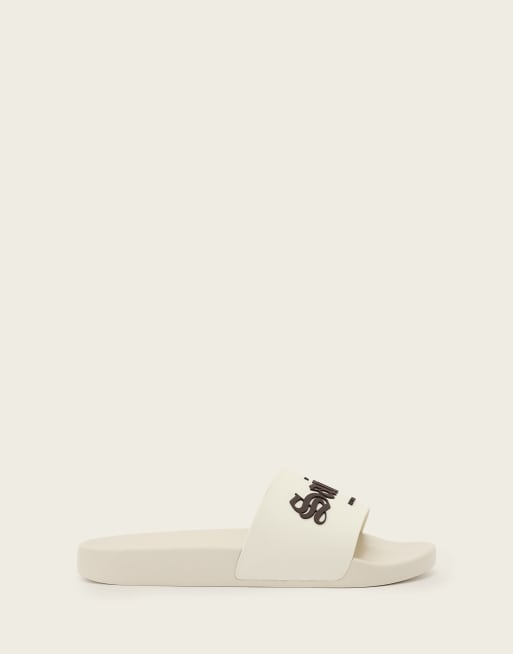 AllSaints Saints & Sinners one strap logo slides in white, 2 of 4