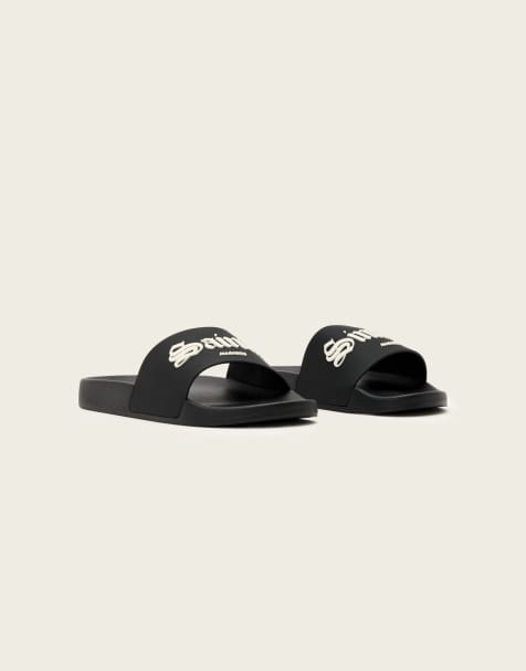 AllSaints – Saints & Sinners – Slider in Schwarz mit Logo - view 1