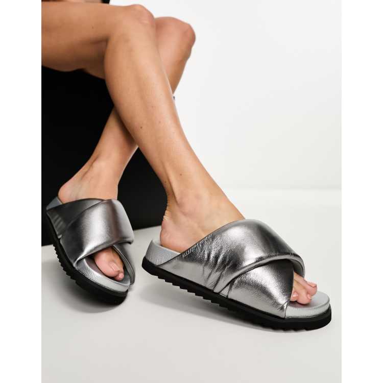 Silver criss hot sale cross sandals