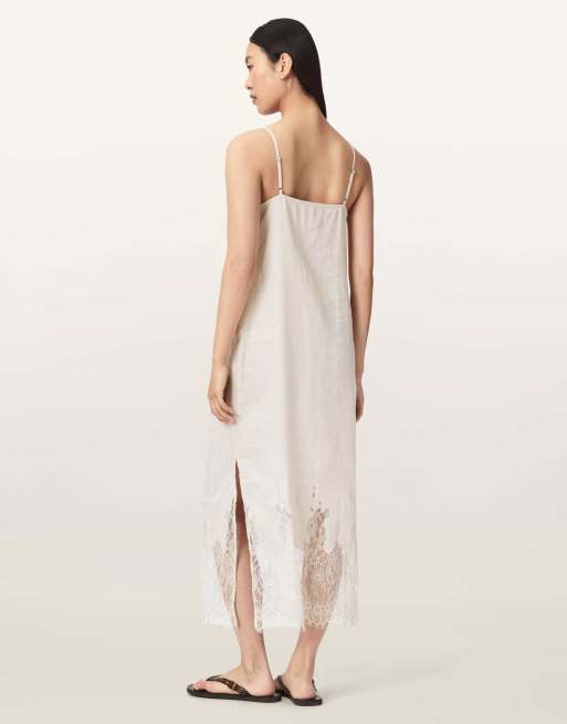 AllSaints - Samia - Vestido blanco champán, 3 de 6