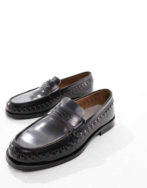 AllSaints Sammy leather loafers in black