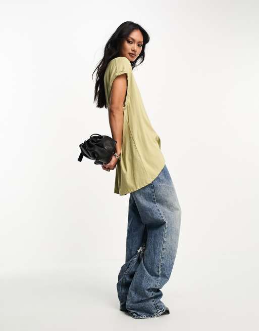 AllSaints Sanza oversized tee in green