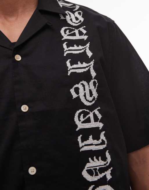 AllSaints Scripture shirt in faded black, 2 of 4