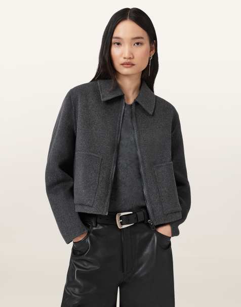 AllSaints – Seannah – Jacke in Anthrazit - view 1