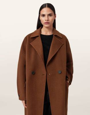AllSaints - Sellma - Mantel in Kamelbraun-Brown