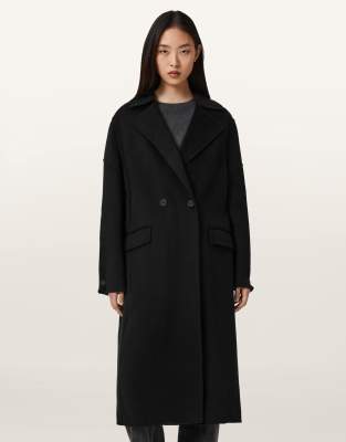 AllSaints - Sellma - Mantel in Schwarz