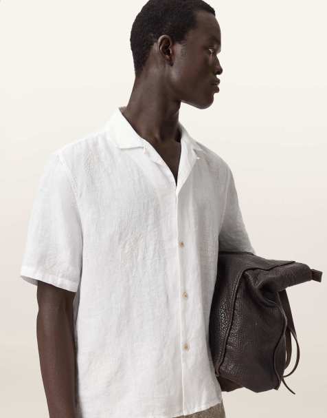 AllSaints – Sepal – Kurzärmliges Hemd in Weiß - view 1