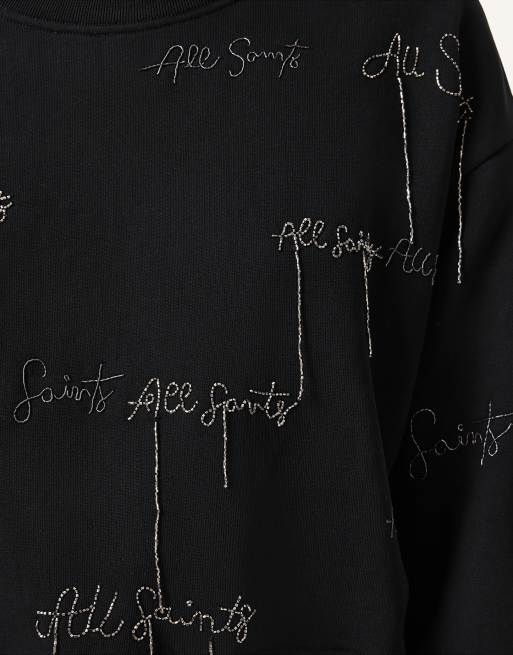 AllSaints - Separo - Sweater met AllSaints-borduursels in zwart, 5 van 6