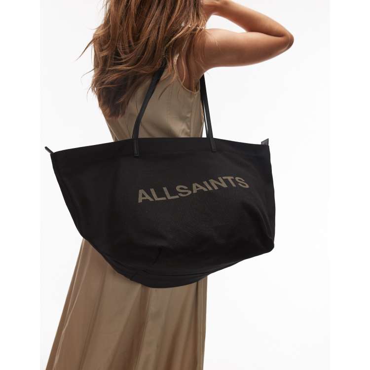 AllSaints serafina canvas tote in black | ASOS