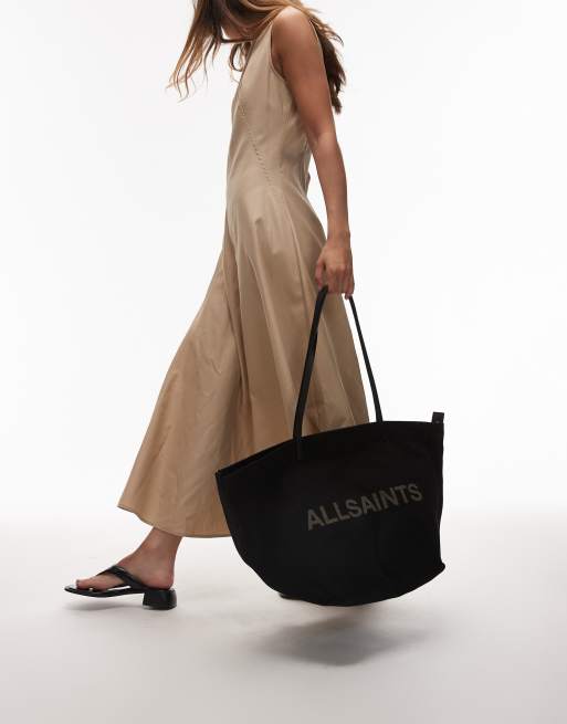 AllSaints serafina canvas tote in black | ASOS