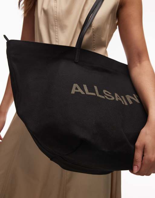 AllSaints serafina canvas tote in black | ASOS