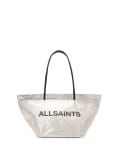 [AllSaints] AllSaints Serafina canvas tote in silver One Size silver