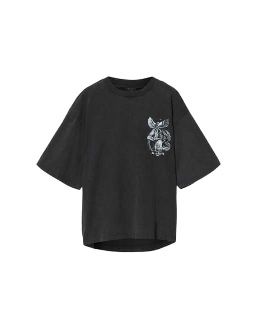 AllSaints - Seraph Amelie - Camiseta negro lavado de manga corta, 2 de 6