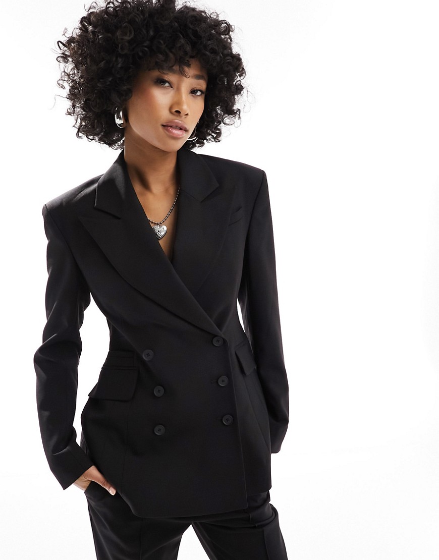 AllSaints Sevenh co-ord power suit blazer in black