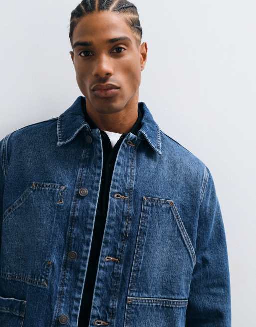 AllSaints - shacket vaquera Mukesh lavada en azul lavado medio, 5 de 5