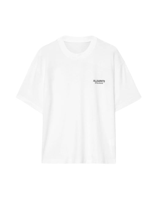 AllSaints Shadow Kurzarmshirt mit Rundhalsausschnitt in Optikweiß, 2 von 6
