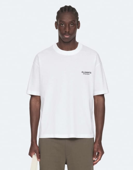 AllSaints Shadow Kurzarmshirt mit Rundhalsausschnitt in Optikweiß, 4 von 6